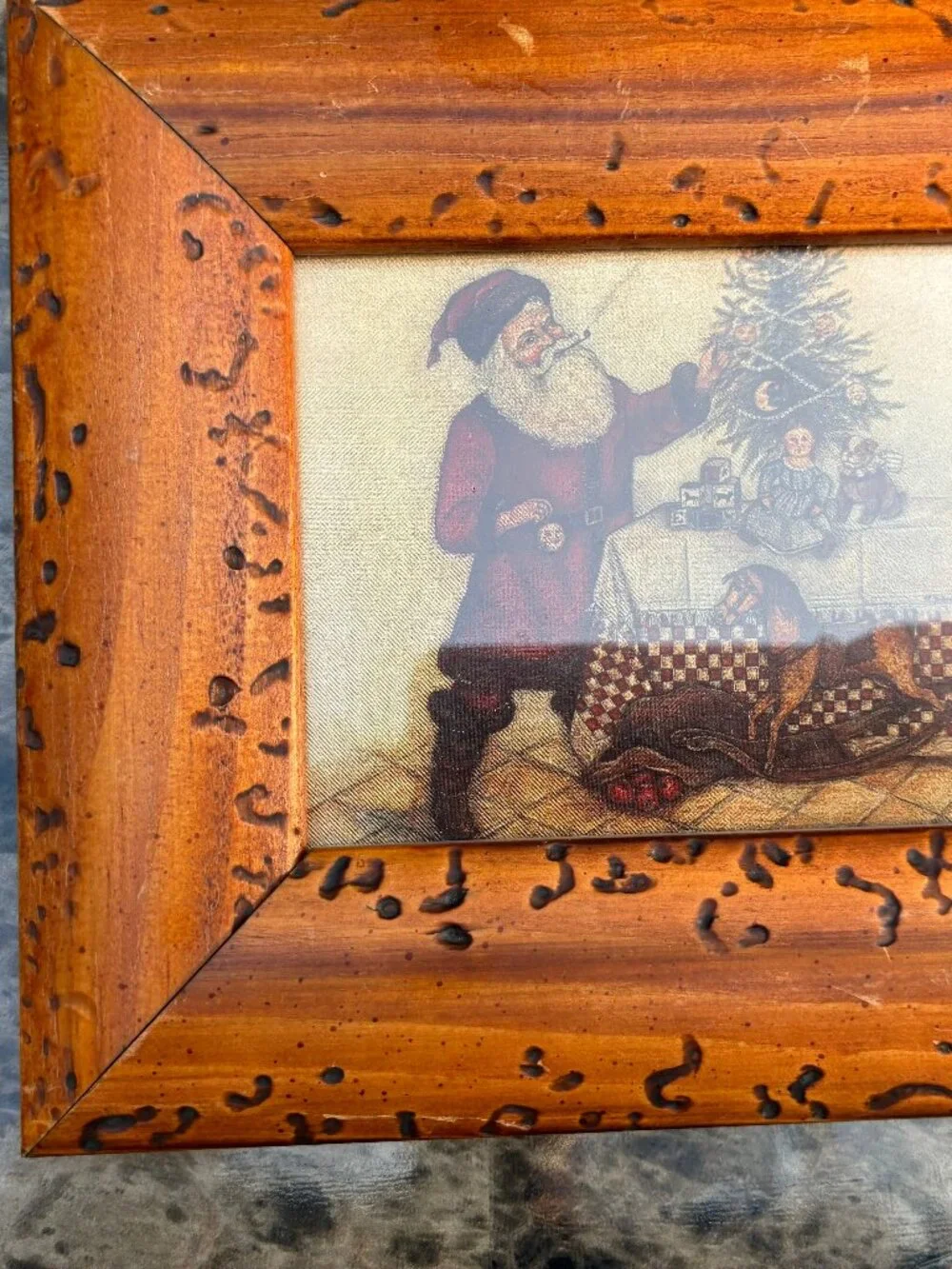 Small Wooden Frame with Distressed Wood Holes 6.5 x 7.5